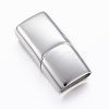 Smooth 304 Stainless Steel Magnetic Clasps with Glue-in Ends STAS-H402-29P-1