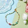 Glass Seed & Natural Howlite & Natural Cultured Freshwater Pearl Mobile Straps HJEW-JM01899-4