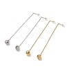 PVD Vacuum Plating 304 Stainless Steel Long Chain with Small Bell Dangle Stud Earrings for Women EJEW-A068-01G-3