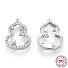 Rhodium Plated 925 Sterling Silver Micro Pave Cubic Zirconia Charms STER-T004-14P-1