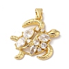 Rack Plating Brass & Clear Cubic Zirconia Pendants KK-L216-057G-1