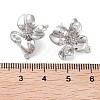 Brass Micro Pave Cubic Zirconia Stud Earring Findings KK-E107-19P-3