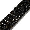 Natural Golden Sheen Obsidian Beads Strands G-P476-01A-04-1