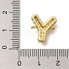 Brass Micro Pave Cubic Zirconia Letter Links KK-I717-04Y-3