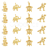 DICOSMETIC 16Pcs 4 Style Brass Micro Pave Cubic Zirconia Animal Pendants KK-DC0003-46-1