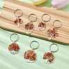 Natural Carnelian Chip & Alloy Tree of Life Pendant Keychain KEYC-JKC00648-04-2