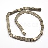 Cube Natural Pyrite Beads Strands G-I126-17-10x10mm-2