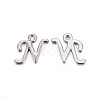 Platinum Plated Alloy Letter Pendants PALLOY-J718-01P-N-1