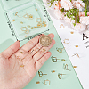 Beebeecraft 24Pcs 3 Style Square & Triangle & Ring Brass Stud Earring Findings KK-BBC0012-84-3