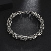 201 Stainless Steel Byzantine Chain Bracelets for Men BJEW-R313-03P-2