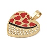 Ion Plating(IP) 304 Stainless Steel Enamel Rhinestone Pendants STAS-Q325-02B-G-2