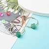 Heart Natural Green Aventurine Beads Earrings for Girl Women EJEW-JE04638-03-2