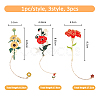 SUPERFINDINGS 3Pcs 3 Styles Flower Enamel Bookmark AJEW-FH0004-52-2