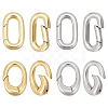 BENECREAT 8Pcs 4 Styles Brass Spring Gate Rings KK-BC0013-66-1