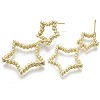 Brass Dangle Stud Earring KK-N232-104G-NF-2