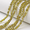 Electroplate Transparent Glass Beads Strands EGLA-A034-T3mm-S02-1