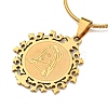 Virgin Mary Pendant Necklaces NJEW-S422-02G-1