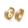 Ion Plating(IP) Frosted 304 Stainless Steel Hoop Earrings for Women EJEW-M001-01G-1