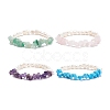 Gemstone Chips & Natural Pearl Stretch Bracelet for Women BJEW-JB07654-1