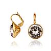 Real 18K Gold Plated Tin Alloy Cubic Zirconia Leverback Earrings EJEW-BB09658-G-1