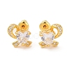 Rack Plating Brass Micro Pave Cubic Zirconia Stud Earrings EJEW-I304-06G-08-1