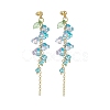 4 Colors Imitation Austrian Crystal Morning Glory Flower Dangle Stud Earrings EJEW-TA00197-4