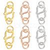 GOMAKERER 6Pcs 3 Colors 925 Sterling Silver S-Hook Clasps FIND-GO0001-44A-1