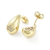 Teardrop Rack Plating Brass Cubic Zirconia Stud Earrings for Women EJEW-B047-02G-01-2