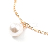 4Pcs 4 Style Alloy Chain Anklets Set with Heart Flat Round and Resin Pearl Charm SJEW-D009-04KCG-7