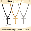ANATTASOUL 3Pcs 3 Colors Titanium Steel Cross Pendant Necklace with Box Chains NJEW-AN0001-76-2