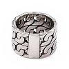 Cuban Link Chain Shape 304 Stainless Steel Finger Ring RJEW-F137-04AS-3