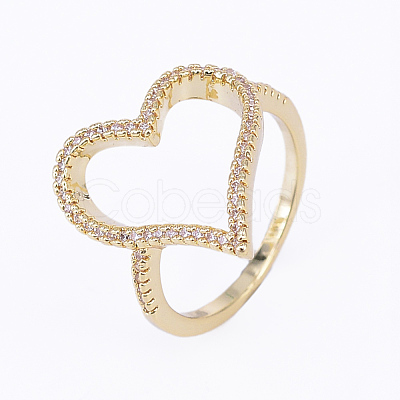 Brass Micro Pave Cubic Zirconia Finger Rings RJEW-E145-16G-17mm-1