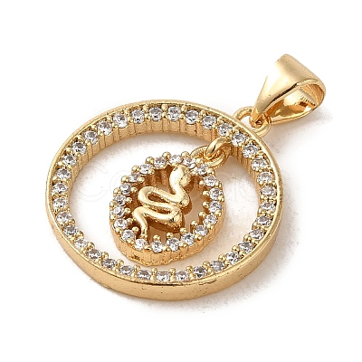 Brass Micro Pave Cubic Zirconia Pendants KK-R162-032B-G-1