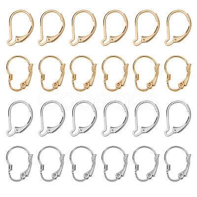 24Pcs 4 Styles Brass Leverback Earring Findings KK-SZ0001-49-1