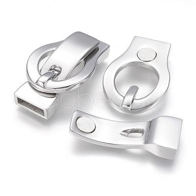 Tarnish Resistant 304 Stainless Steel Magnetic Clasps with Glue-in Ends STAS-G143-72P-1