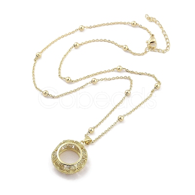 Brass Pendants Necklace NJEW-B101-02G-04-1