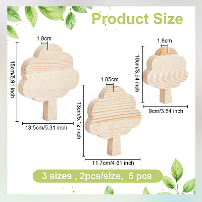 6Pcs 3Styles Wood Cutouts WOOD-WH0131-21B-1