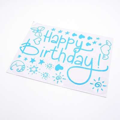 Happy Birthday Theme Waterproof Self Adhesive Sticker DIY-WH0199-87B-03-1