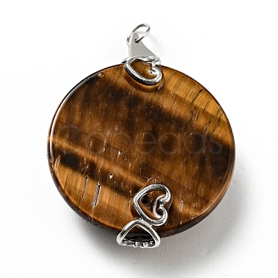 Natural Tiger Eye Pendants G-D473-04P-01-1