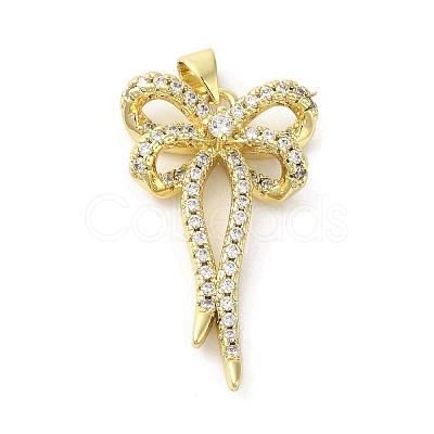 Rack Plating Brass Micro Pave Cubic Zirconia Pendants KK-C052-19B-G-1