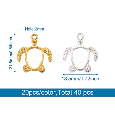 Craftdady 40Pcs 2 Colors Alloy Open Back Bezel Pendants FIND-CD0001-05-1