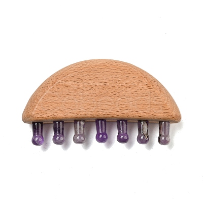 Natural Amethyst Scalp Massager AJEW-G058-01D-1