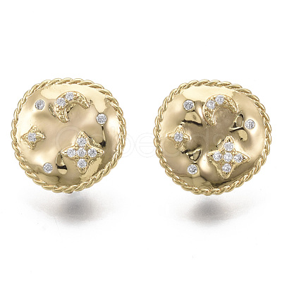 Brass Stud Earring Findings KK-R130-041-NF-1