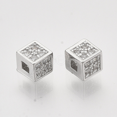 Brass Micro Pave Cubic Zirconia Beads KK-T048-039P-NF-1