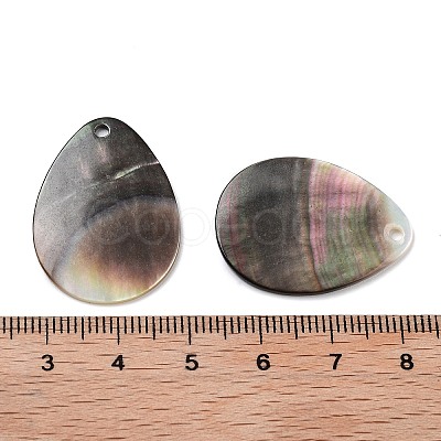 Natural Black Shell Pendants SHEL-D082-01B-1