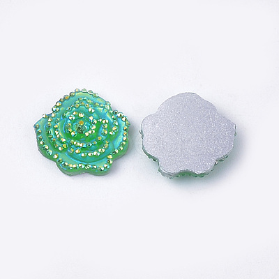 Resin Rhinestone Cabochons CRES-T012-02F-1