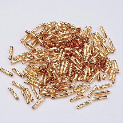 Glass Twisted Bugle Beads SEED-E002-9mm-822#-1