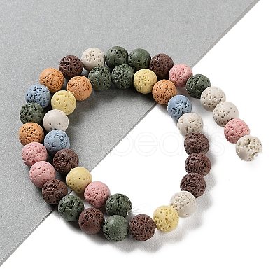 Synthetic Lava Rock Dyed Beads Strands G-H311-08C-07-1