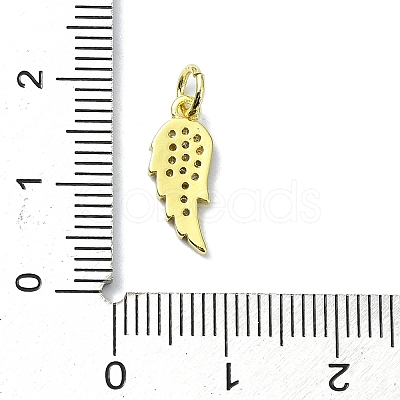 Brass Micro Pave Clear Cubic Zirconia Charms KK-H475-53G-02-1