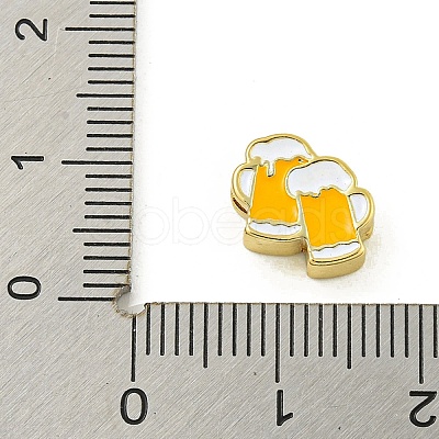 Rack Plating Brass Enamel Beads KK-U029-22G-05-1